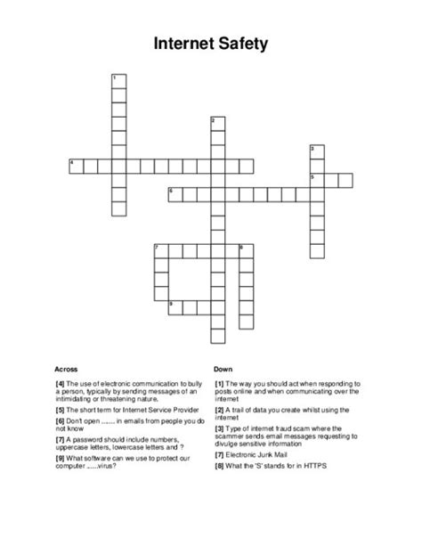 Internet safety crossword puzzle answer key. Things To Know About Internet safety crossword puzzle answer key. 